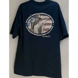 John Wayne USA Flag Shirt XL Double Sided Graphic Cowboy Western Patriotic Duke
